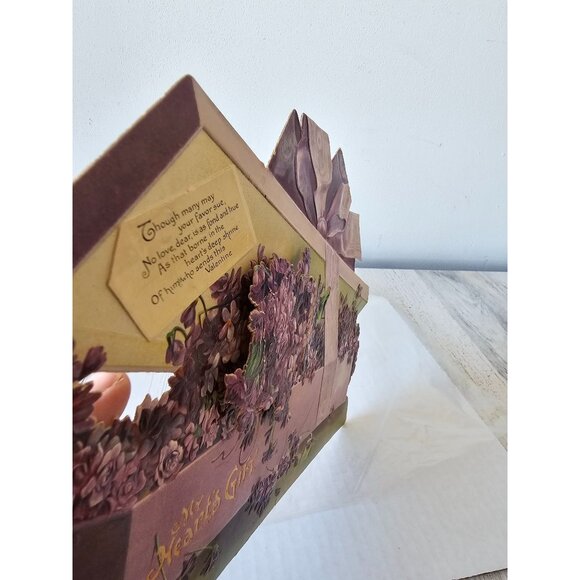 Antique 1905 Valentine's Day card international art publ flower lily Valentine c - Picture 5 of 8